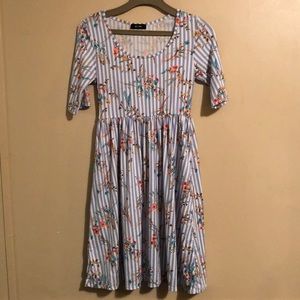 Striped Floral Dress